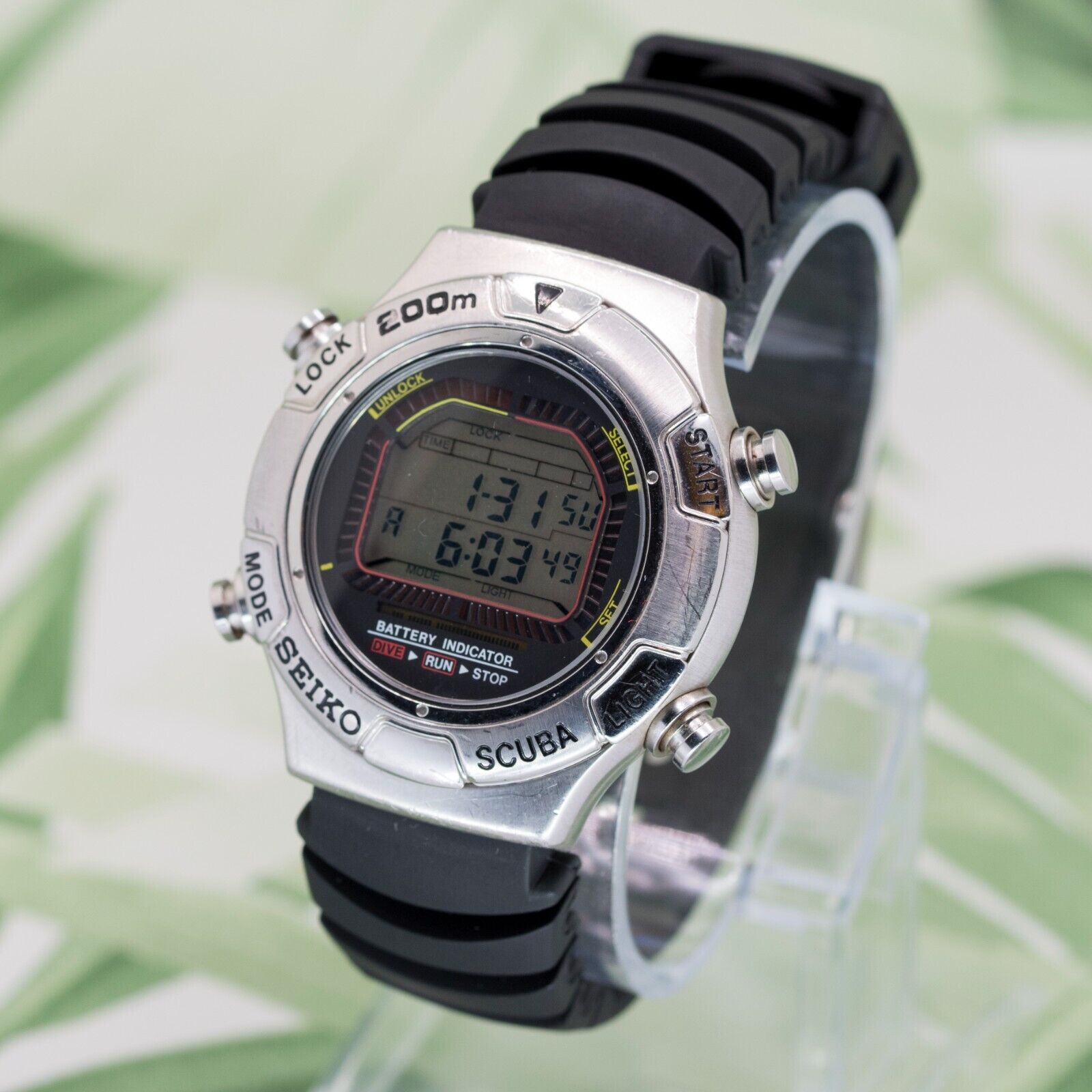 SEIKO SCUBA 200m s800-0020 デジタル腕時計 本体 1992 SEIKO S800-0020 SCUBA AIR DIVER'S 200M VINTAGE DIGITAL WATCH
