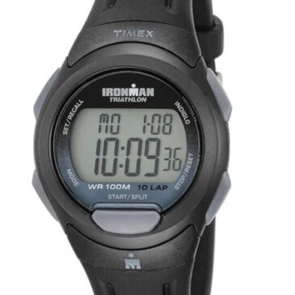 NEW Timex T5K608 Full-Size Ironman Essential 10 Black Resin Digital Men ...