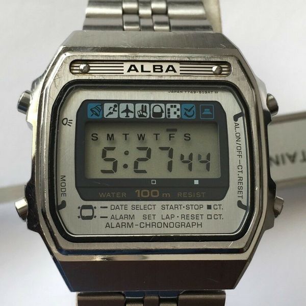 Vintage rare SEIKO ALBA watch Y749-5090 Quartz Digital Alarm Vintage rare SEIKO ALBA watch Y749-5090 Quartz Digital Alarm