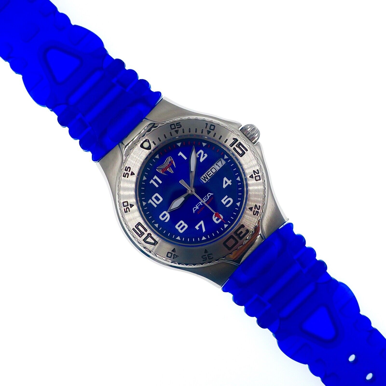 RARE TechnoMarinE APNEA SPORT TMAXS21 37mm BLUE 17MM GEL BAND Ret