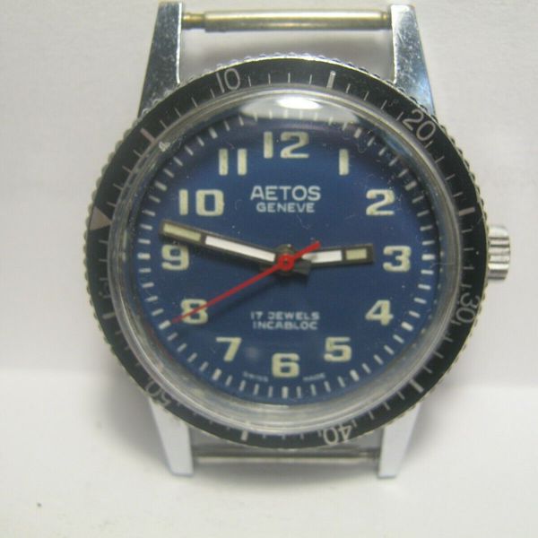 Vintage swiss mens watch Aetos Geneve cal. Tissot 7811 60 s
