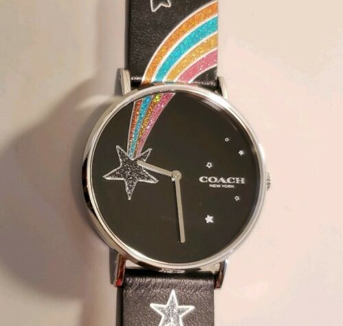 COACH Watch,Coach Black Watch with Colorful Stars COACH PERRY 14503039 WATCH WITH 36MM BLACK RAINBOW STARS  main image 2