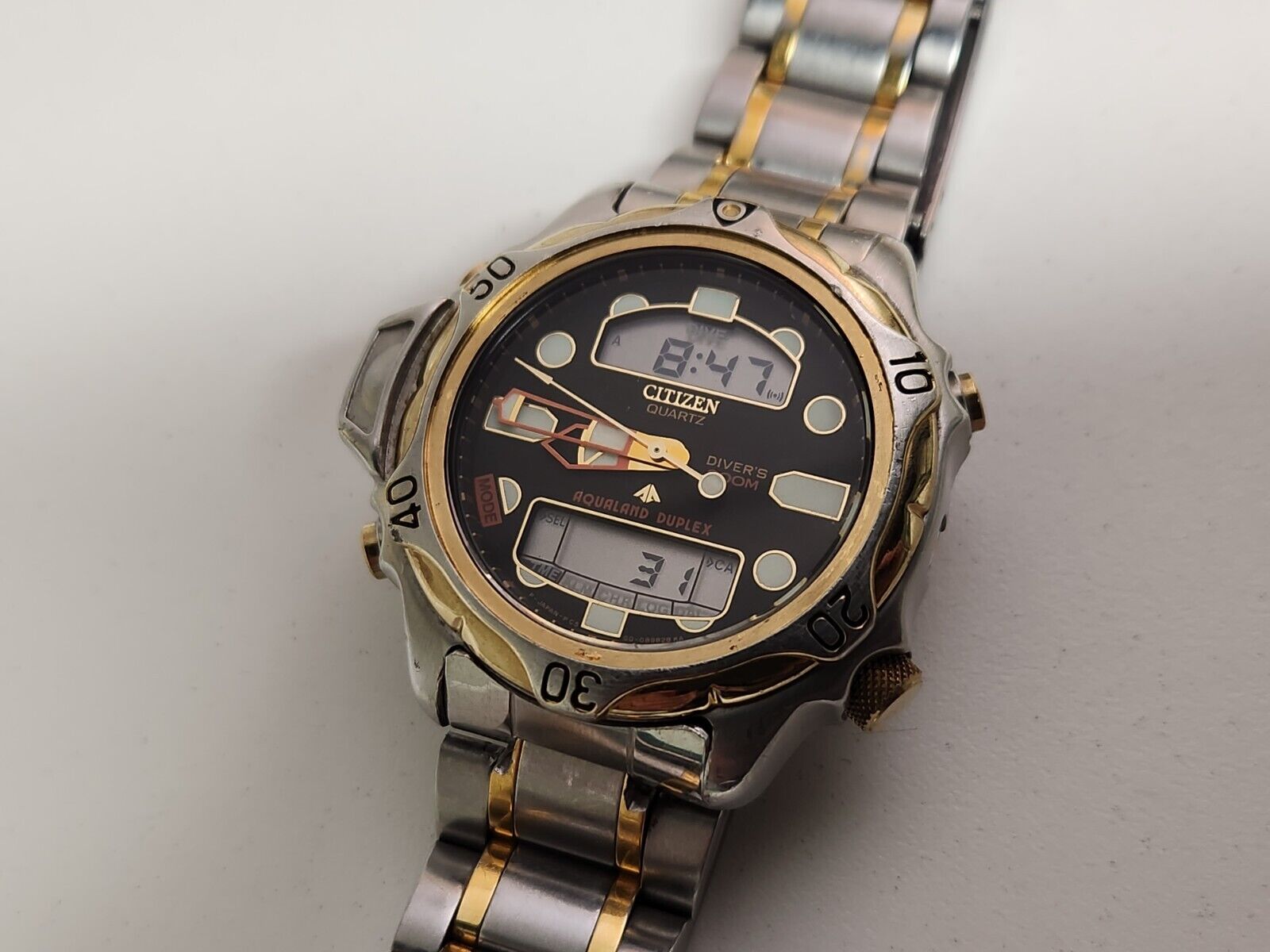 VINTAGE CITIZEN AQUALAND DUPLEX WATCH C506 MADE IN JAPAN