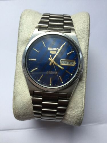 seiko 5 automatic 21 jewels blue dial