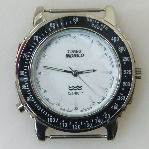 Vintage Timex Indiglo Tachymeter Men’s Quartz Watch, 40mm, RUNS with