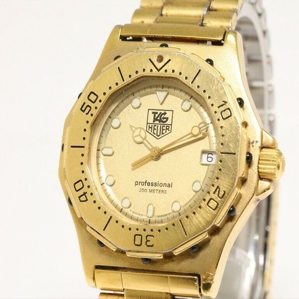 TAG HEUER 3000 Professional 934.413 Quartz Watch 18K Gold Plated