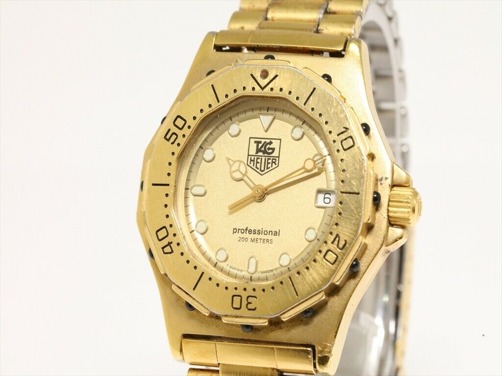 TAG HEUER 3000 Professional 934.413 Quartz Watch 18K Gold Plated