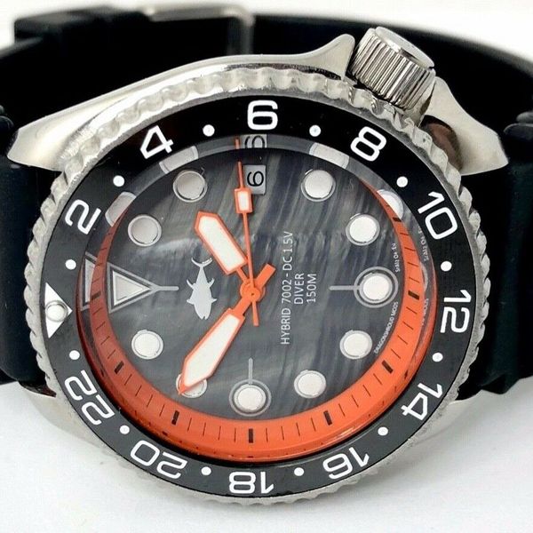 Seiko Diver Watch 7002 Quartz - Black dial - Orange hands - 1078 |  WatchCharts