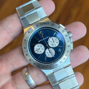 bvlgari watch men diagono velocissimo automatic Blue Dial