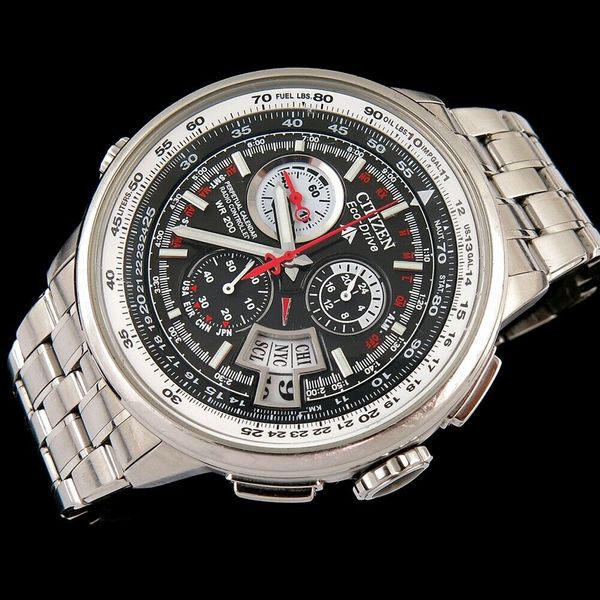 Men's Citizen Eco Drive Chrono Time AT H610 Wrist Watch