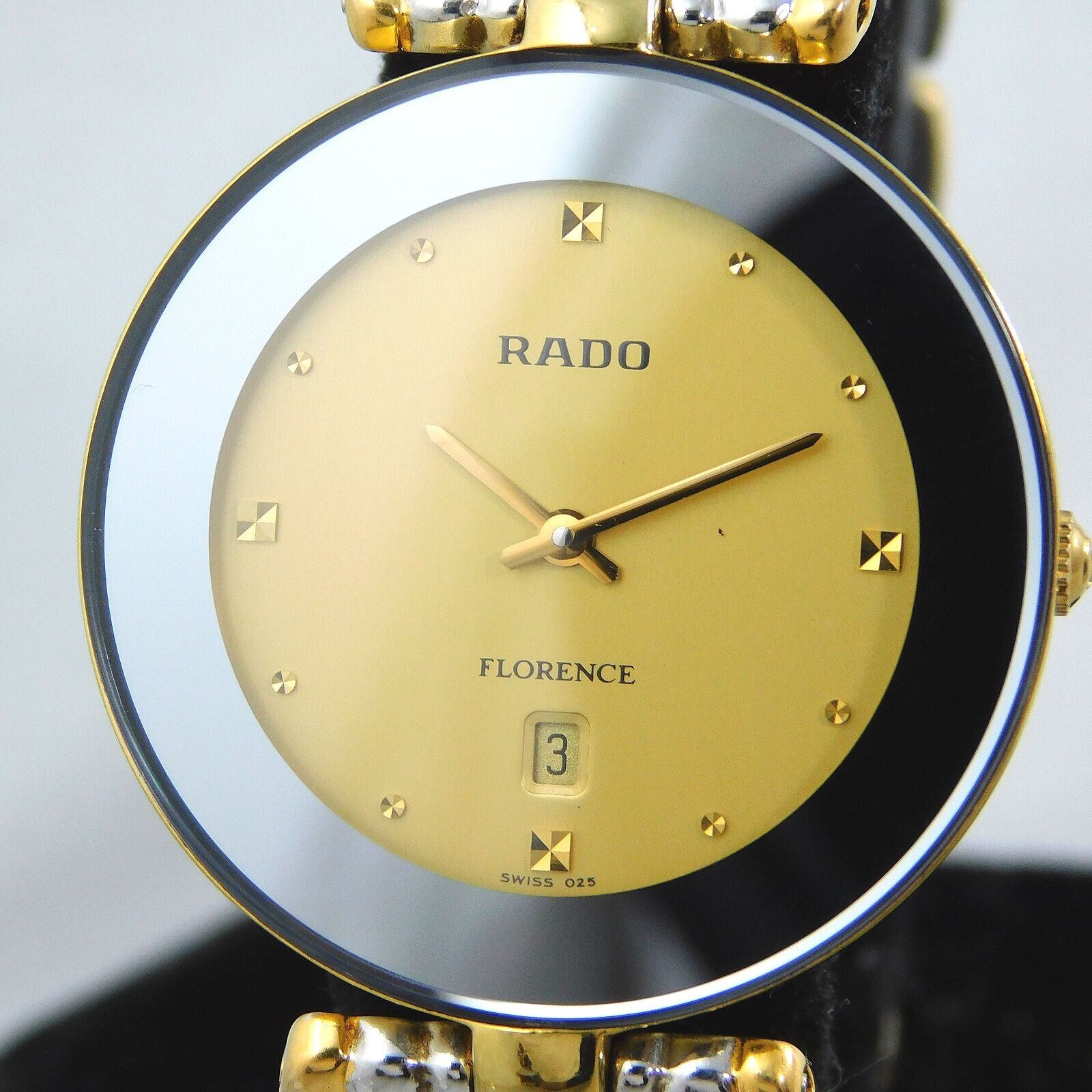 RADO FLORENCE 160.3677.2 DATE GOLD MEN'S VINTAGE WATCH SWISS MADE