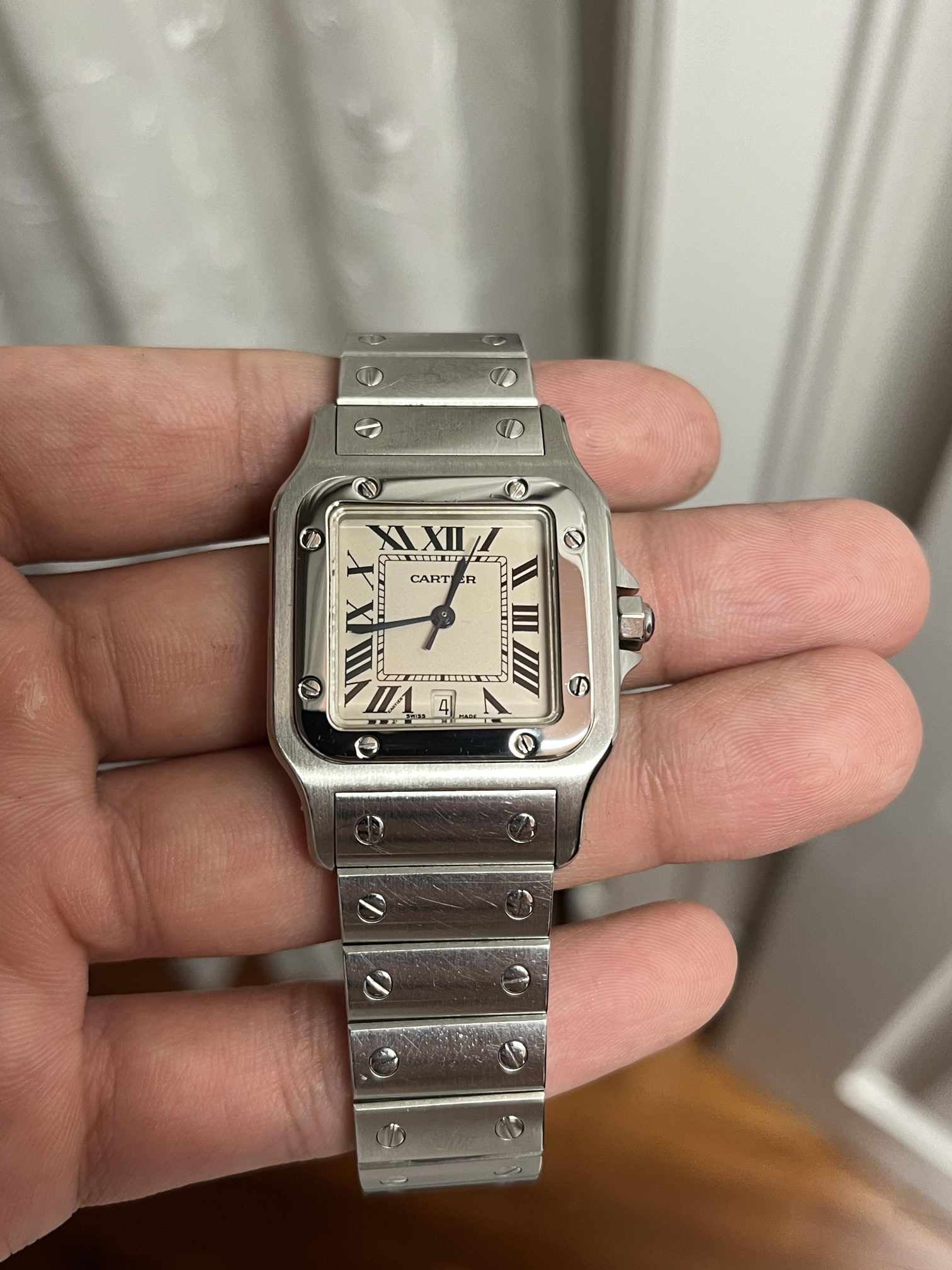 Cartier santos galbee quartz hot sale