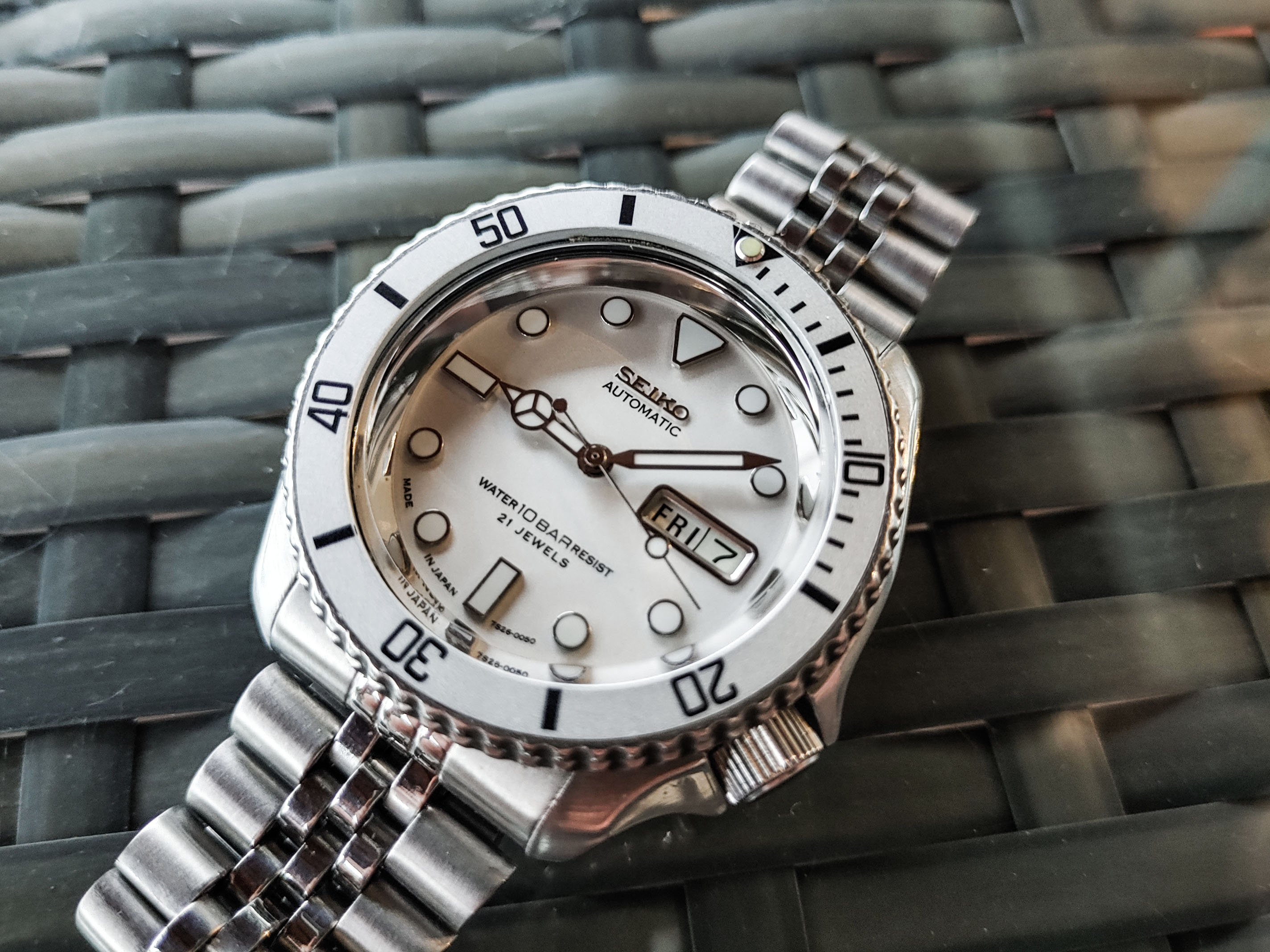 Seiko skx007 white dial sale