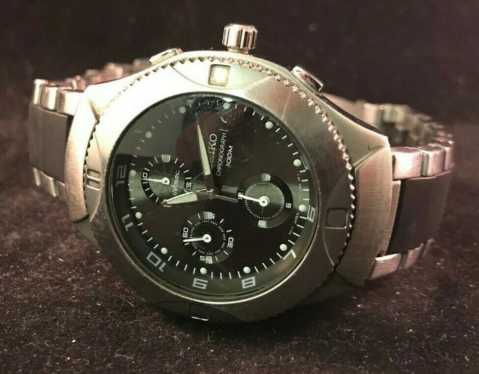 Seiko Chronograph Watch 7T92 0AX0 TESTED WORKS GREAT