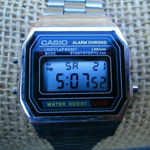 Vintage Retro Type Casio Digital Lcd Wrist Watch Casio Wr 593 A158w Alarm Chrono Watchcharts