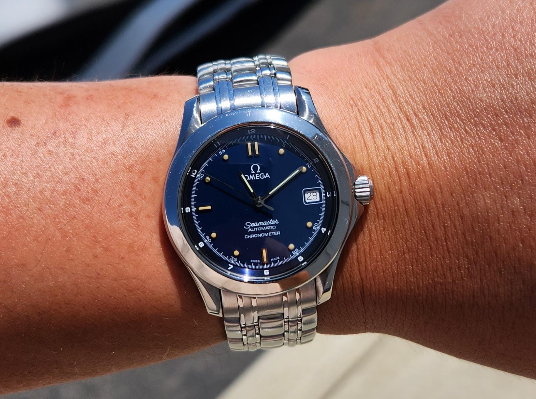 WTS OMEGA Seamaster 36mm 120m 2501.80 Automatic Date Navy Dial