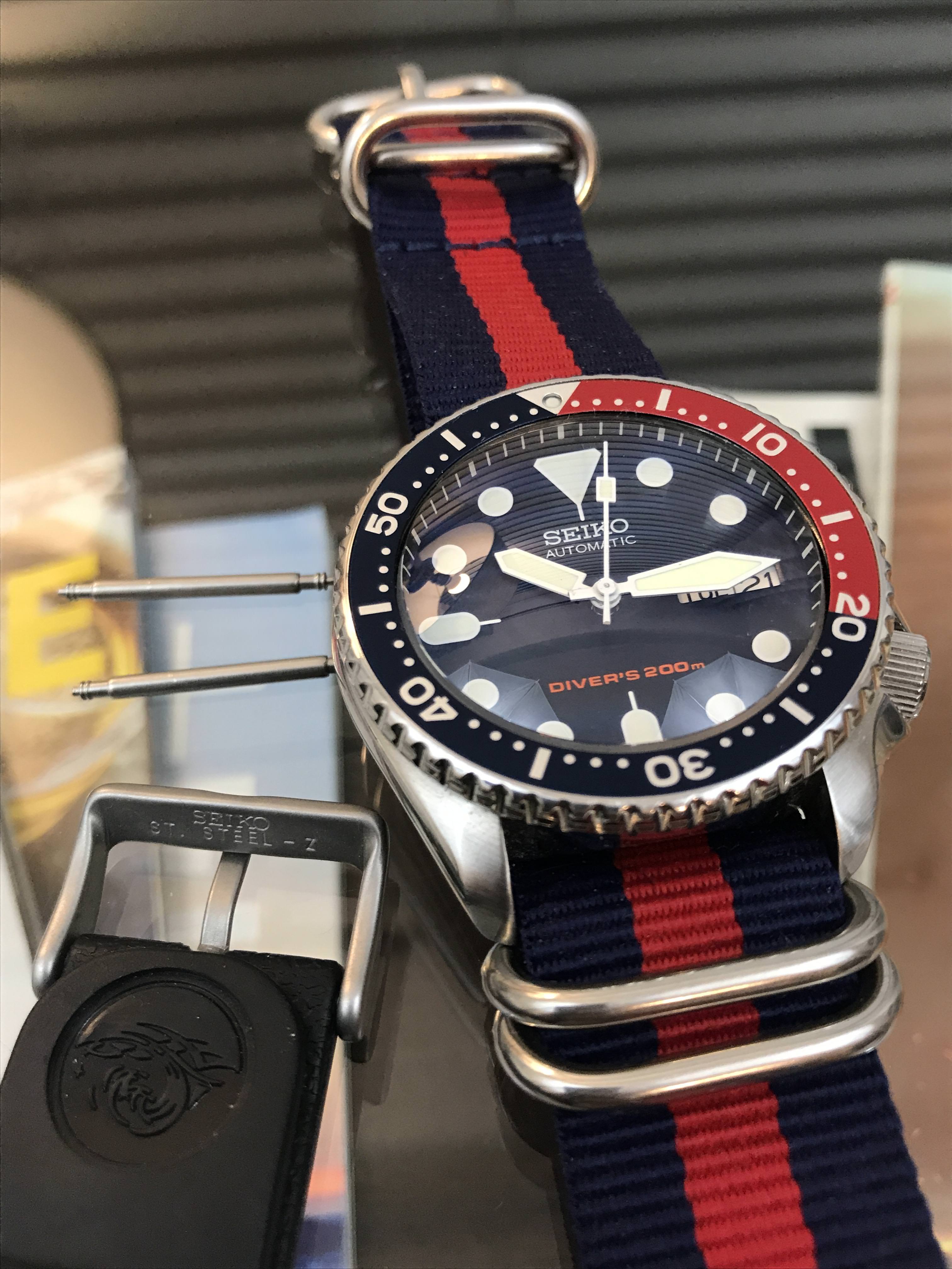 Wts Seiko Skx009 Cc Blue Dd Yobokies C3 All White Plongeur Watch Hands Oem Rubber Strap Watchcharts