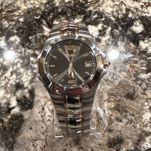 SEIKO COUTURA MENS BLACK DIAL 2 TONE STAINLESS STEEL SAPPHIRE