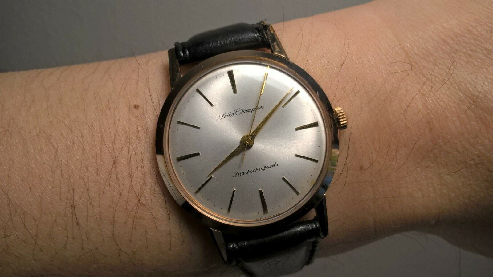 Mint Vintage 19J Gold Plate Seiko Champion J14082 Hand Wind Watch