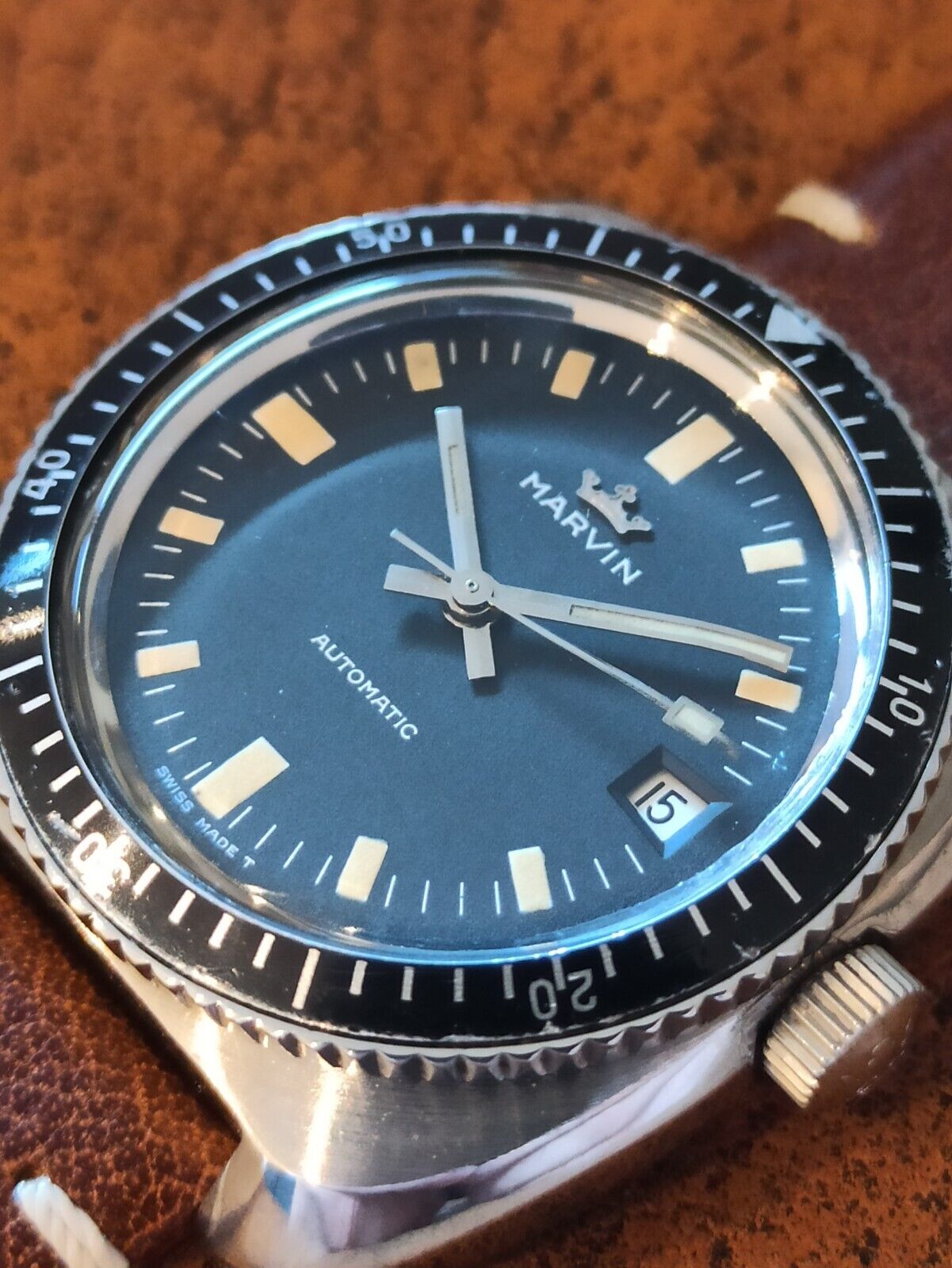 Raro Vintage Marvin Automatic Diver 580c | WatchCharts Marketplace