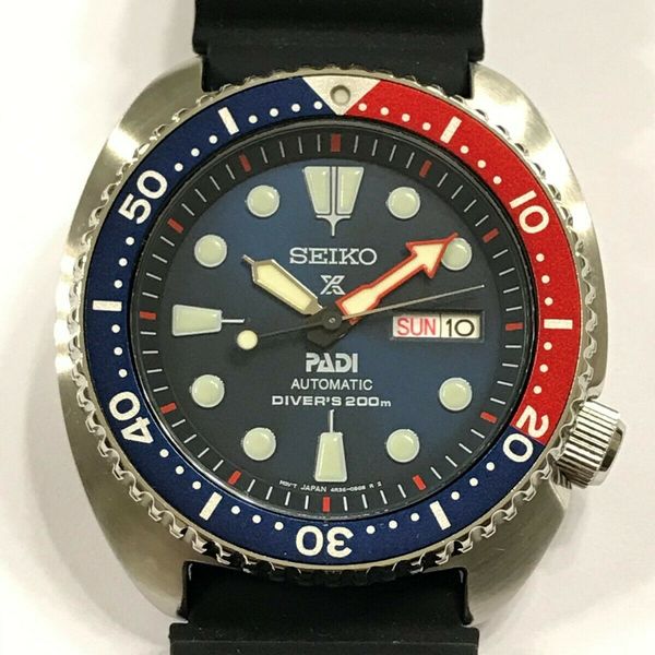 SEIKO SRPA21 PADI AUTOMATIC PROSPEX PEPSI TURTLE DIVERS 200M WATCH, W ...