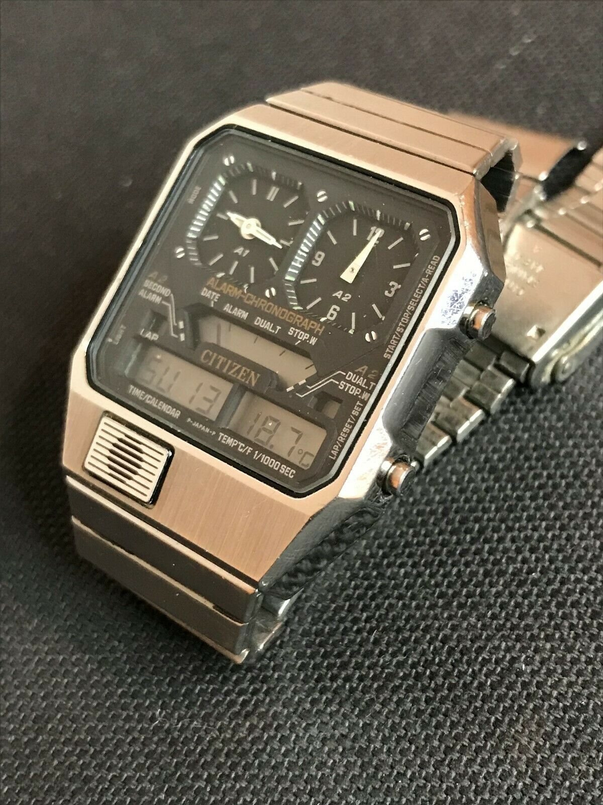 Vintage Citizen Ana-Digi Temp Robot Face Watch 8984 30-5511