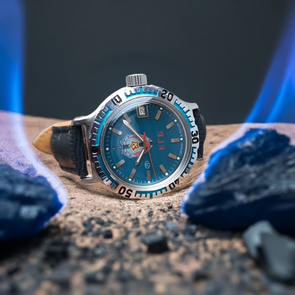 Montre Automatique Vostok KGB - Étanche 200m - Boîtier Acier, Cadran Noir - Vintage Années 2010