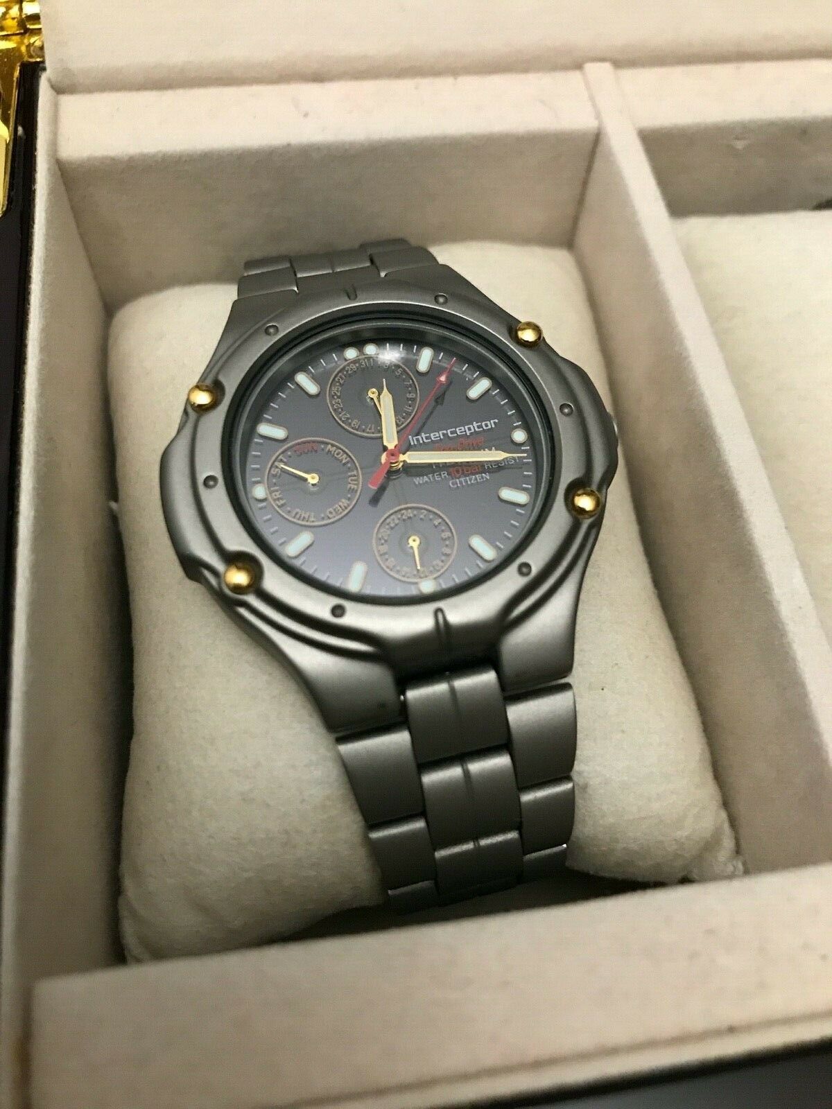 Citizen Interceptor 8626 EcoDrive Titanium Case And Bracelet Watch