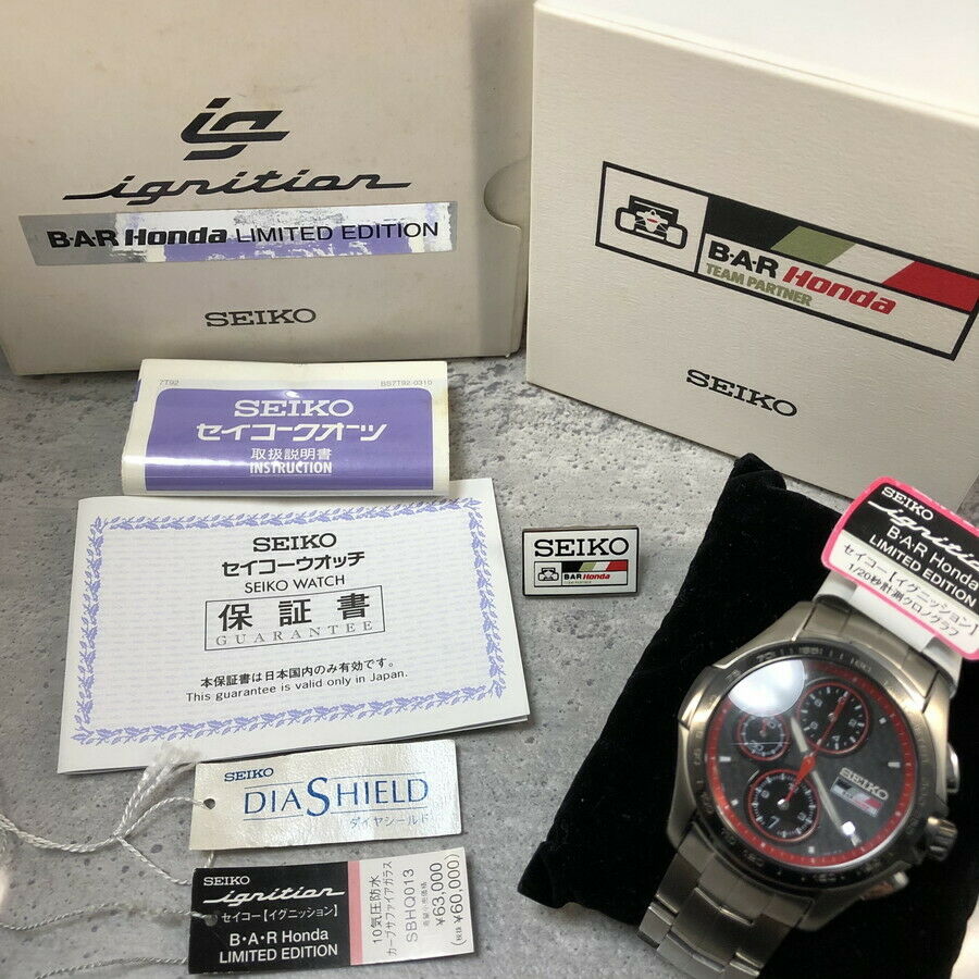 SEIKO 7T92-0GJ0 IGNITION F1 B.A.R. HONDA 500 Limited Edition