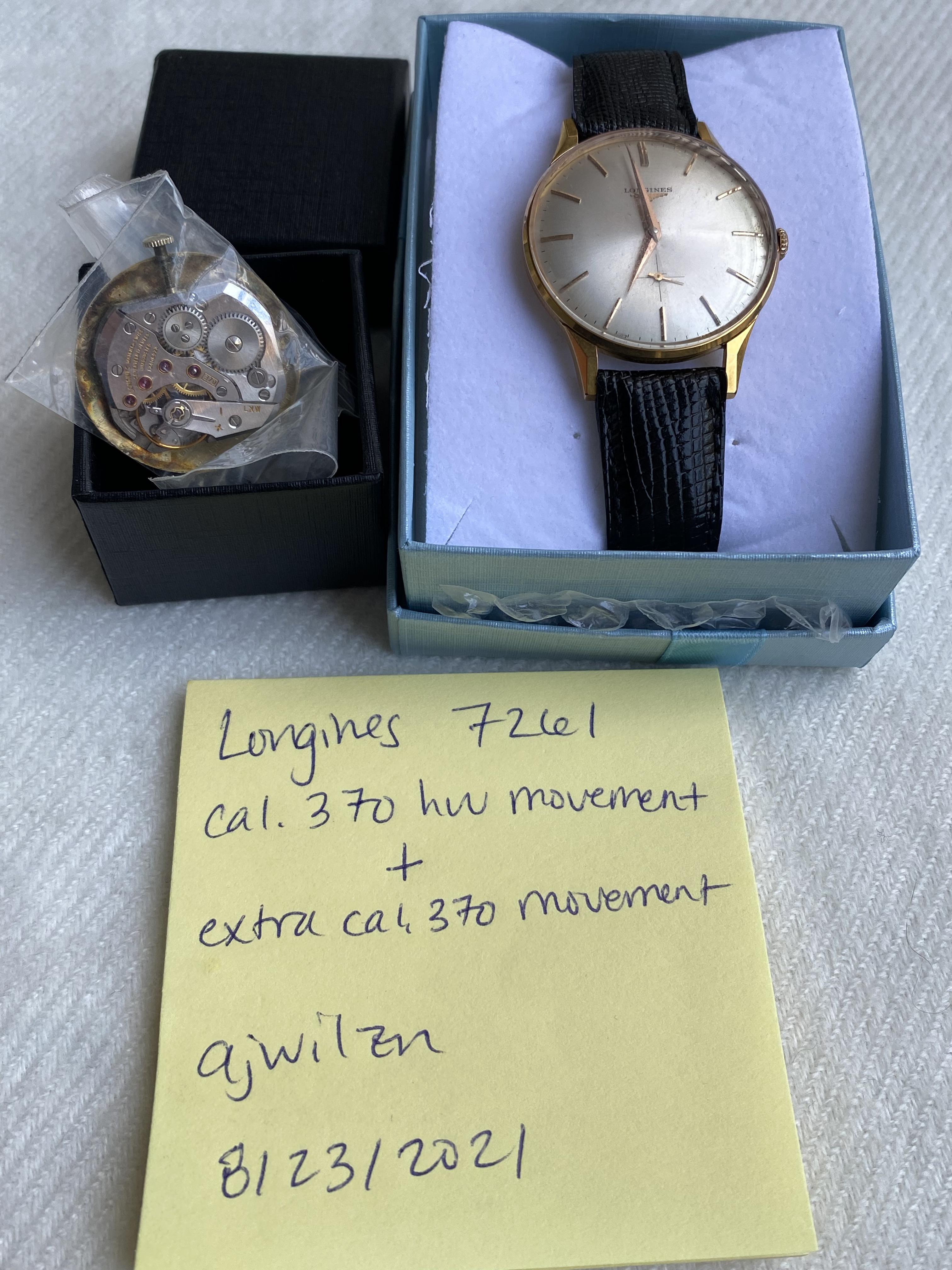 WTS Longines 35mm vintage ref. 7261 cal. 370 movement extra