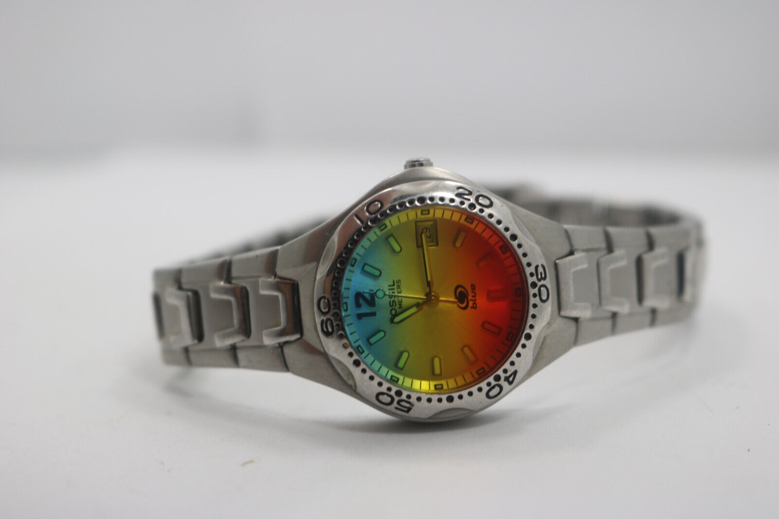RARE 1992 LARGE CLAY FACE STAIN GLASS FOSSIL SC-5501(000601) WATCH SOTC] [Fossil] I think I finally have them all... : r/Watches main image 3
