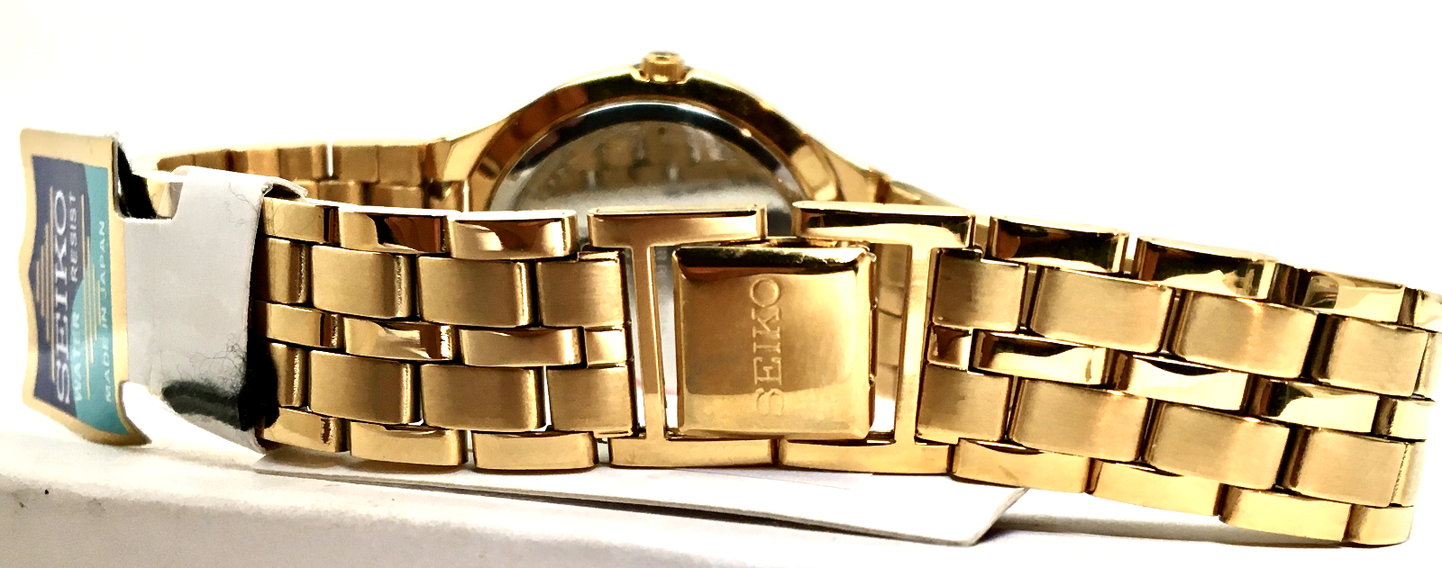 NEW SEIKO QUARTZ SNE486 MID SIZE GOLD TONE BLACK DIAL NEW SEIKO QUARTZ SNE486 MID SIZE GOLD TONE BLACK DIAL