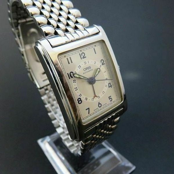 ORIS Automatic Watch B7460 Pointer Date Rectangular Original Band SWISS ...