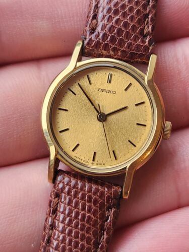 Vintage 1986, FROSTED GOLD, SEIKO QUARTZ, Ladies Watch, 2C21-0340