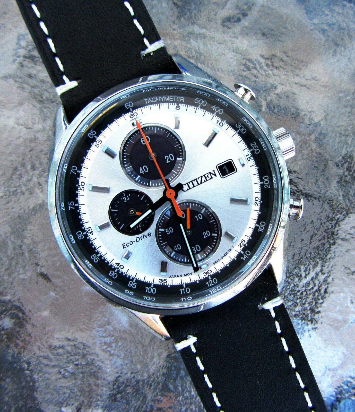 Citizen Chronograph Panda Dial Retro JPY Eco Drive CA0451-89A B612