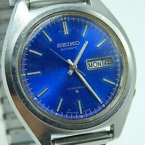 Vintage Stainless Steel Blue dial automatic day date Seiko wrist watch 6109-8009  | WatchCharts