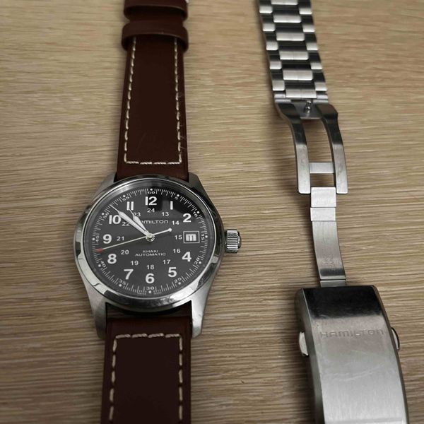 Hamilton Khaki Field Auto Watch 38mm - Brown Leather Band & Bracelet ...