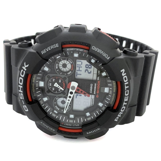 Free Shipping】 Casio Watch Black Red G-Shock GA-100-1A4 Watch