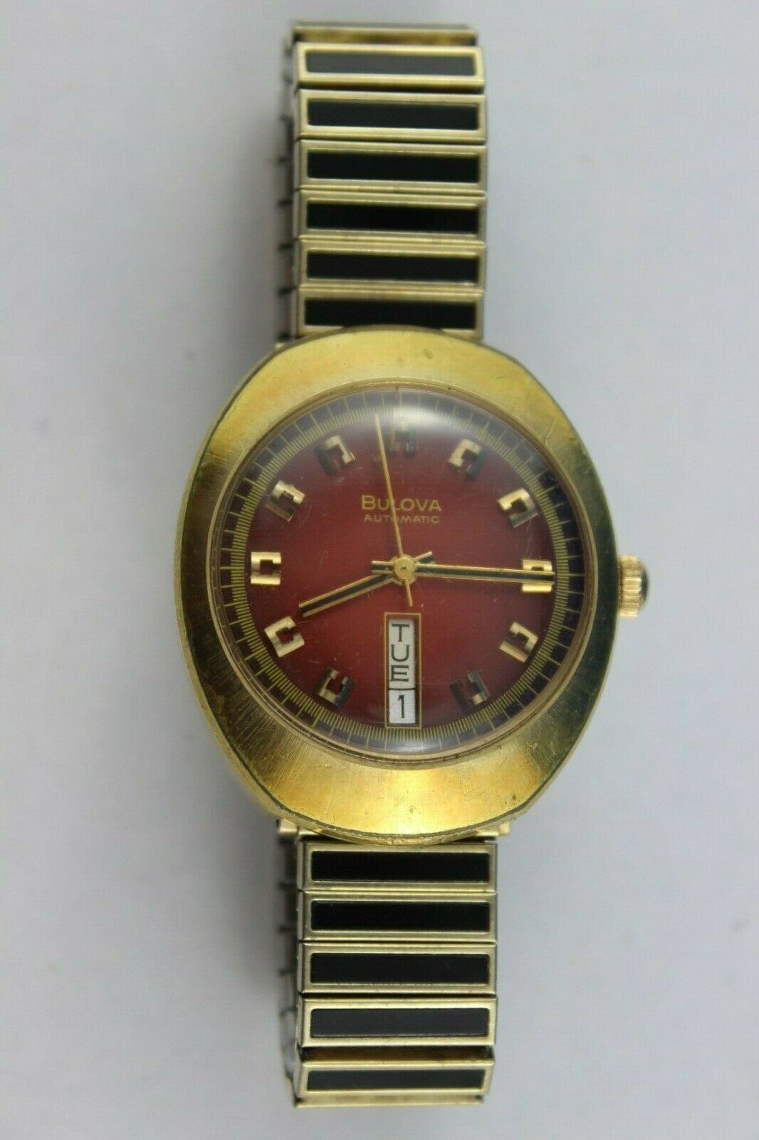 GREAT VINTAGE BULOVA N2 AUTOMATIC SELF WINDING RED FACE MEN S