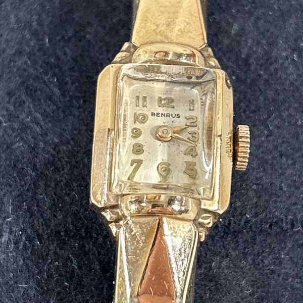 Vintage Benrus Ladies Petite Cuff Band Watch Mechanical Wind Up 10k ...