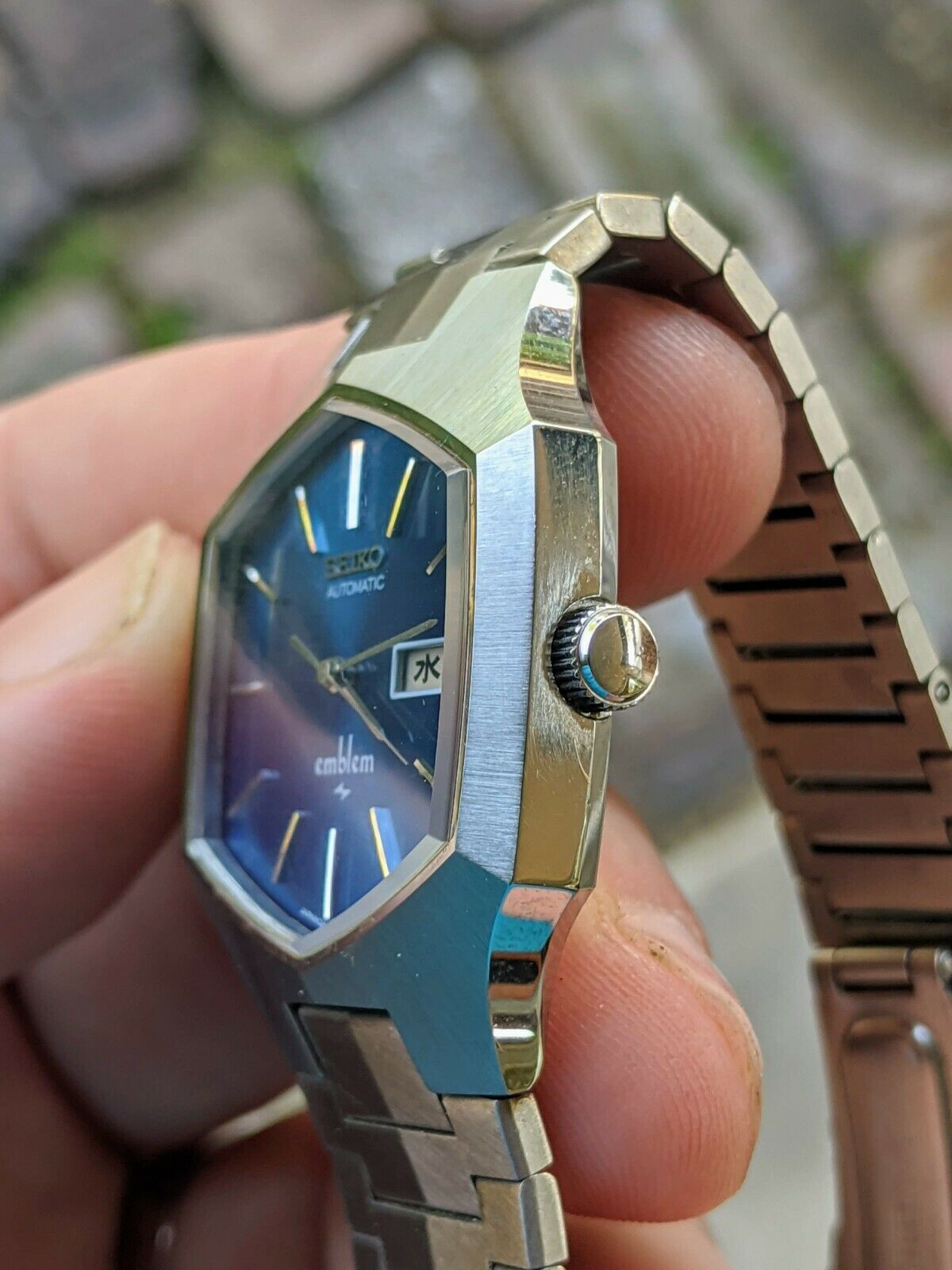 Vintage '74 Seiko Emblem 2409 Hi-Beat Watch, NOS, Orig. Band