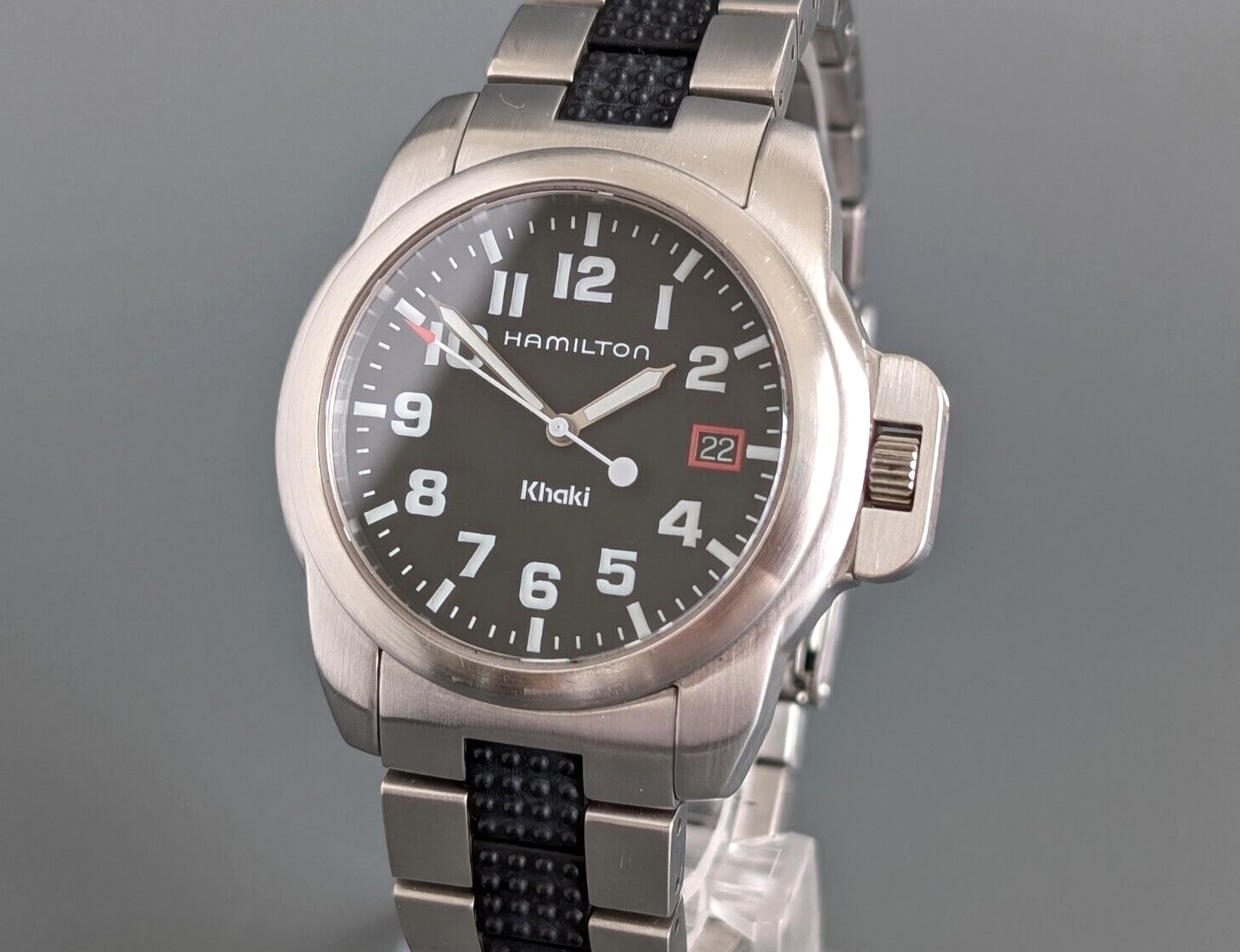 zaviさん専用HAMILTON Khaki 6309 ユーズド
　クォーツ時計 N Mint] HAMILTON Khaki action 6309 Silver Black Date quartz