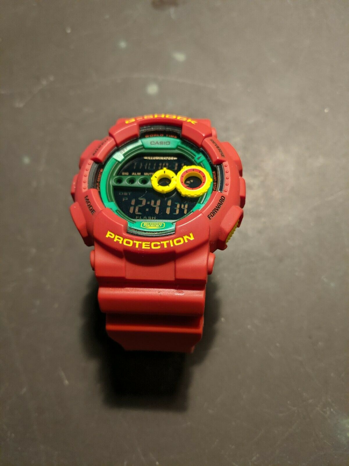 Gently Used CASIO G-SHOCK GD-100RF-4 ~RASTAFARIAN~ LIMITED RARE