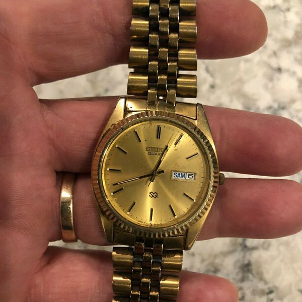 Vintage Seiko 5Y23-8A60 A4 Gold-Tone Day Date Stainless Steel Men's Watch |  WatchCharts