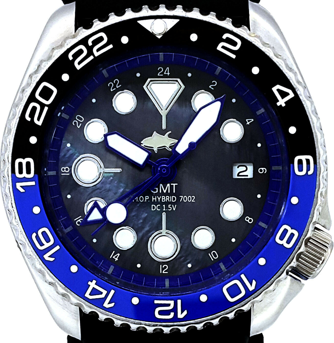 Vintage SEIKO diver watch PLONGEUR hands GMT movement Mod with