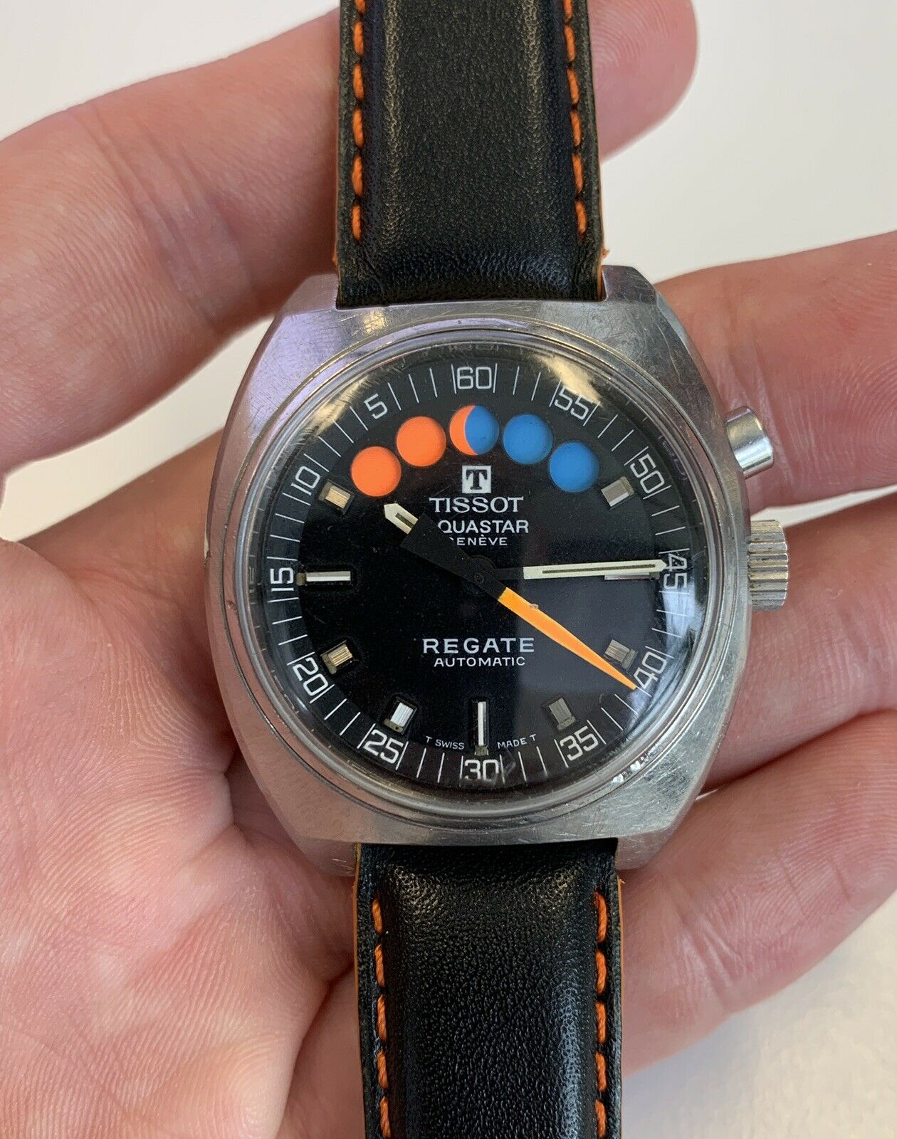 Tissot Aquastar Regate 1970 s yacht timer Lemania 1345 flyback