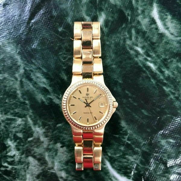 Rare Vintage Raymond Weil Amadeus 200 Mens Swiss Watch #9205 18K gold ...