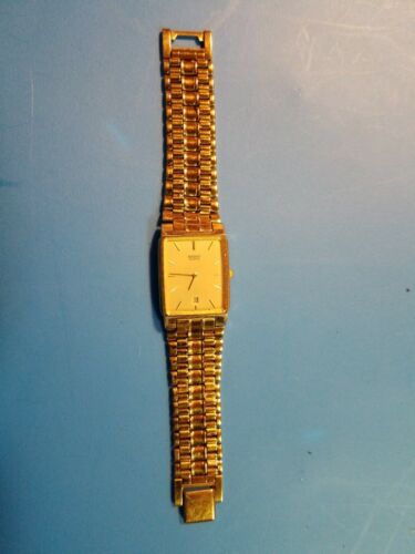 サンケイ Seiko Kinetic Watch Men 39mm Gray Dial Two Tone Date 5m62