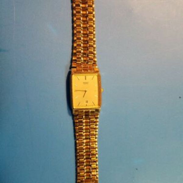サンケイ VTG 1990 - Seiko 5Y39-8060 Men's White Dial Gold Tone Quartz