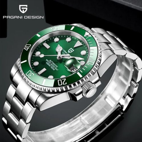 Pagani Design PD 1661 40mm Automatic Watch Green Dial Green Bezel